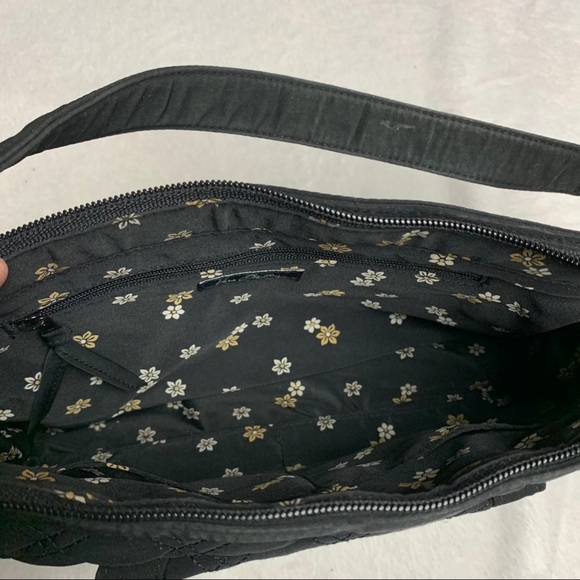 Quilted Vera Bradley small handbag Black and Tan - Picture 2 of 11